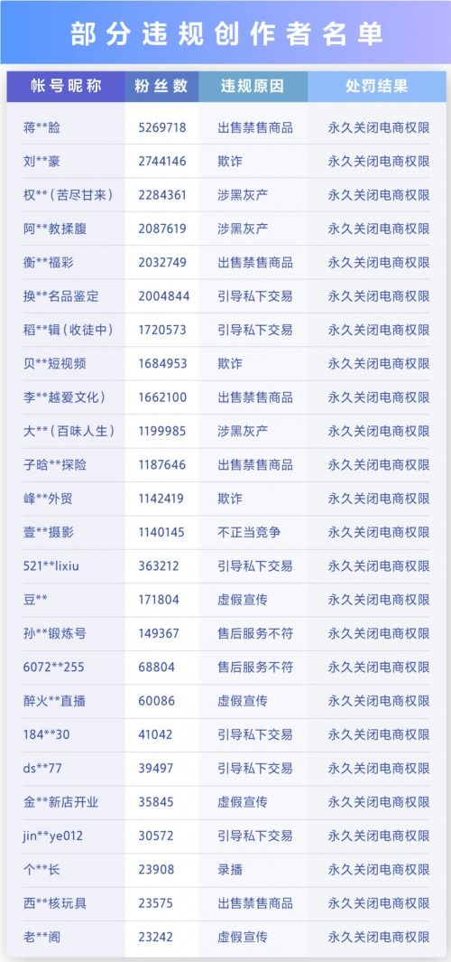 违规行为的处罚措施