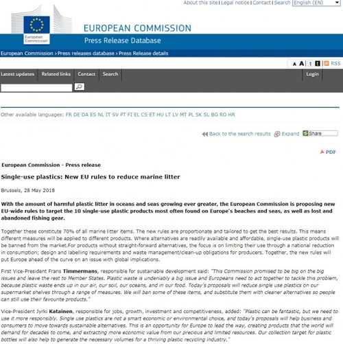 欧罗巴联盟禁塑令的深远影响