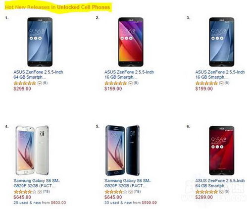 二、 查堪Cell Phones & Accessories类目的top100销售排行榜