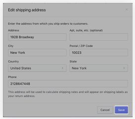 输入发货地址信息