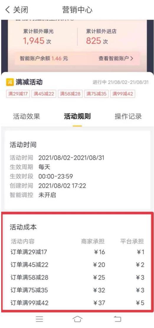 1. 商家承担满减费用